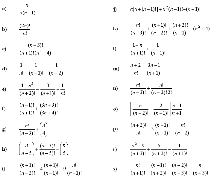 Factorials and Combinatorial expressions - Exercise 1